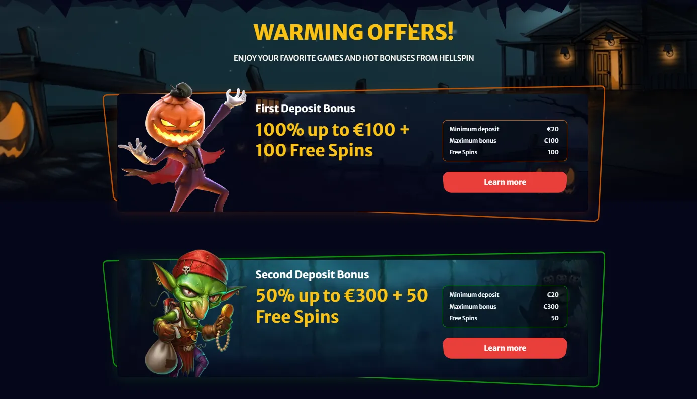 HELLSPIN Casino Bonusi
