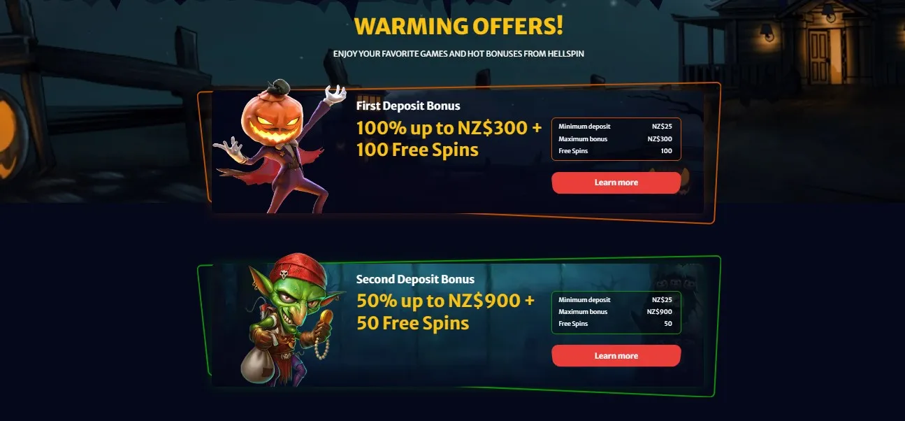 HellSpin Casino Bonuses