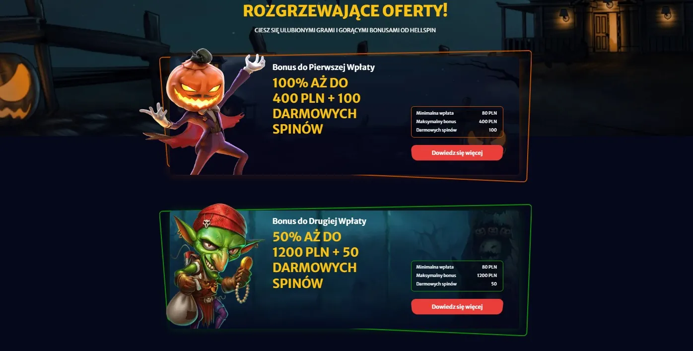 HellSpin Kasyno Bonusy