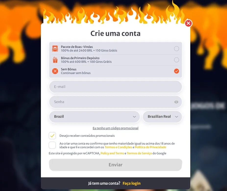 HellSpin Casino Etapa de registro 2