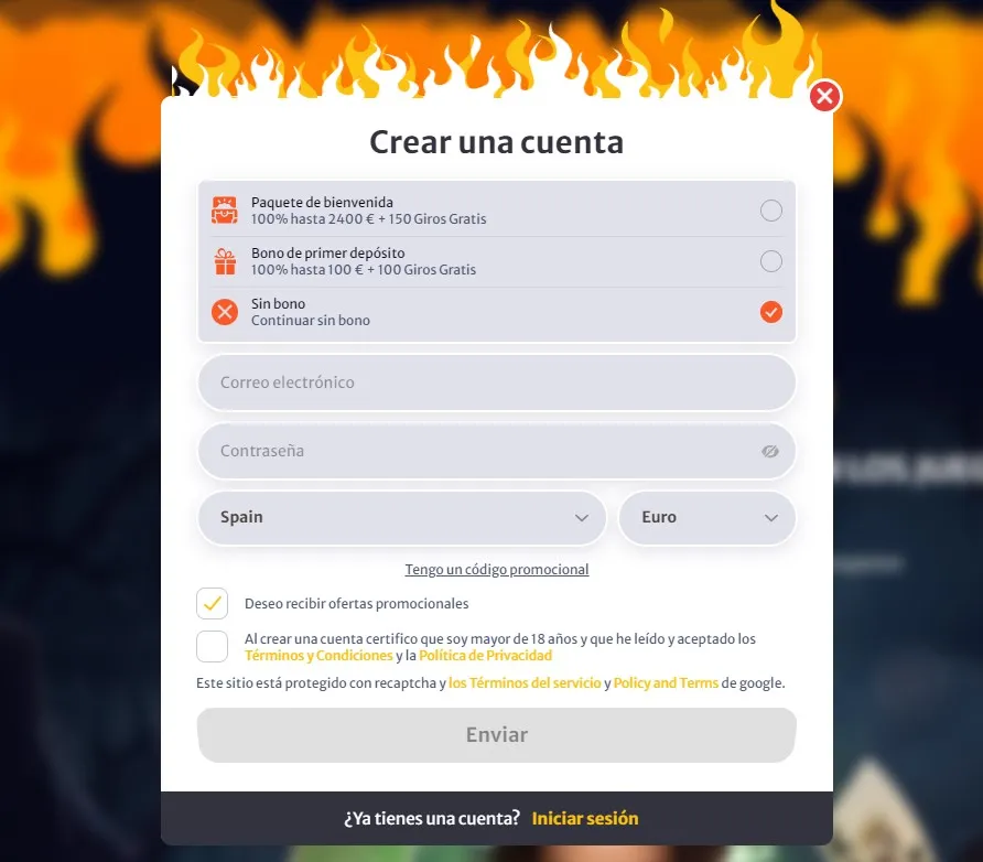 HELLSpin CASINO Paso para el registro 2