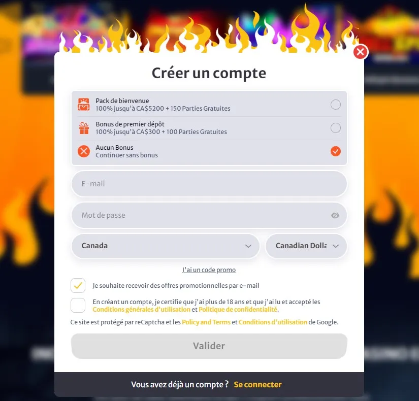 HellSPIN Casino Étape d'inscription 2
