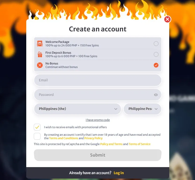 Hell spin casino Hakbang sa pagpaparehistro 2