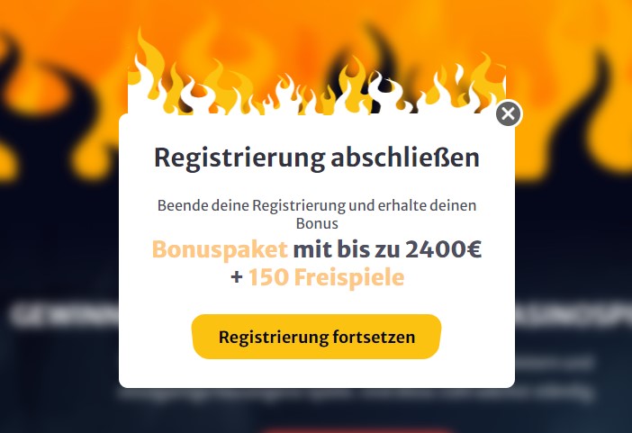 HELLSPIN Casino Registrierungsschritt 3
