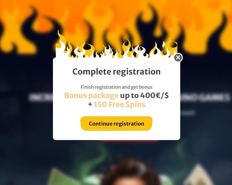 HELL SPIN Casino Registration step 3