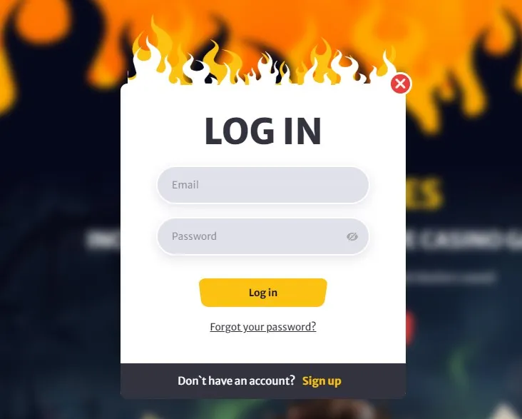 HELL Spin Casino Registration step 1