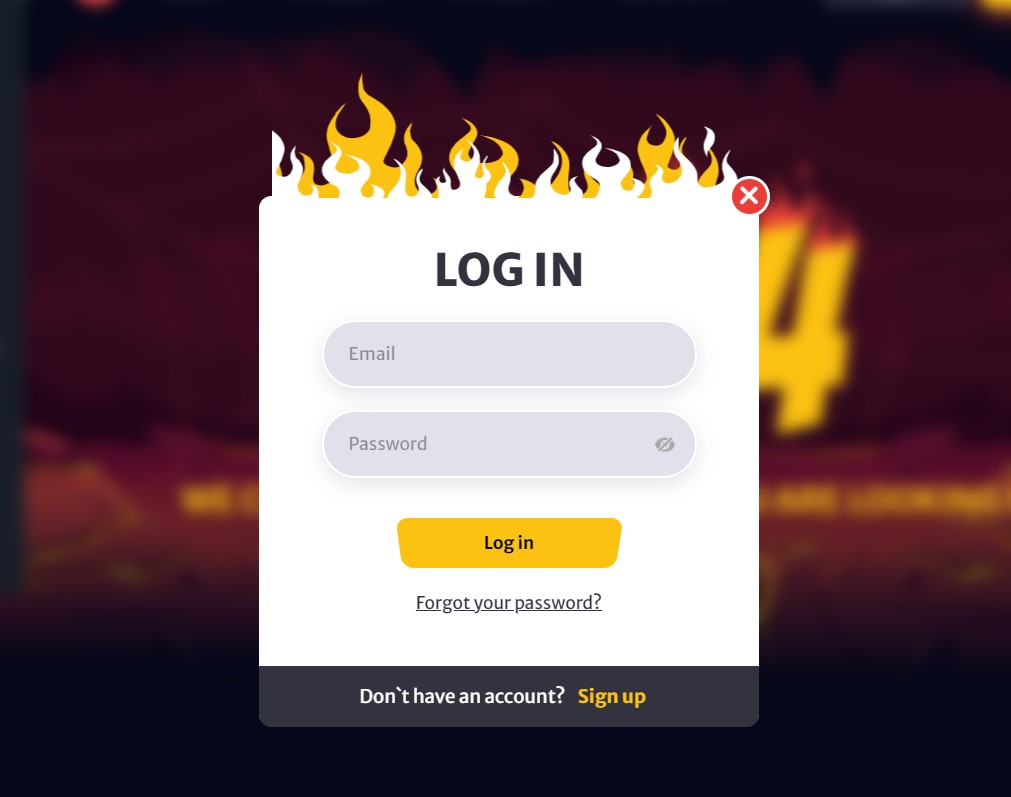 HELLSpin CASINO Registration step 1