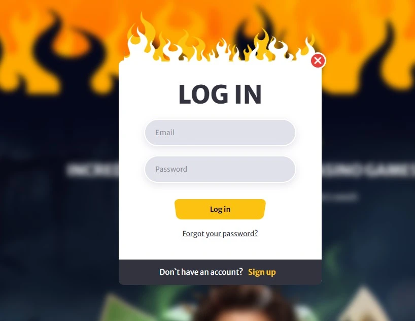 HELL SPIN Casino Registration step 1